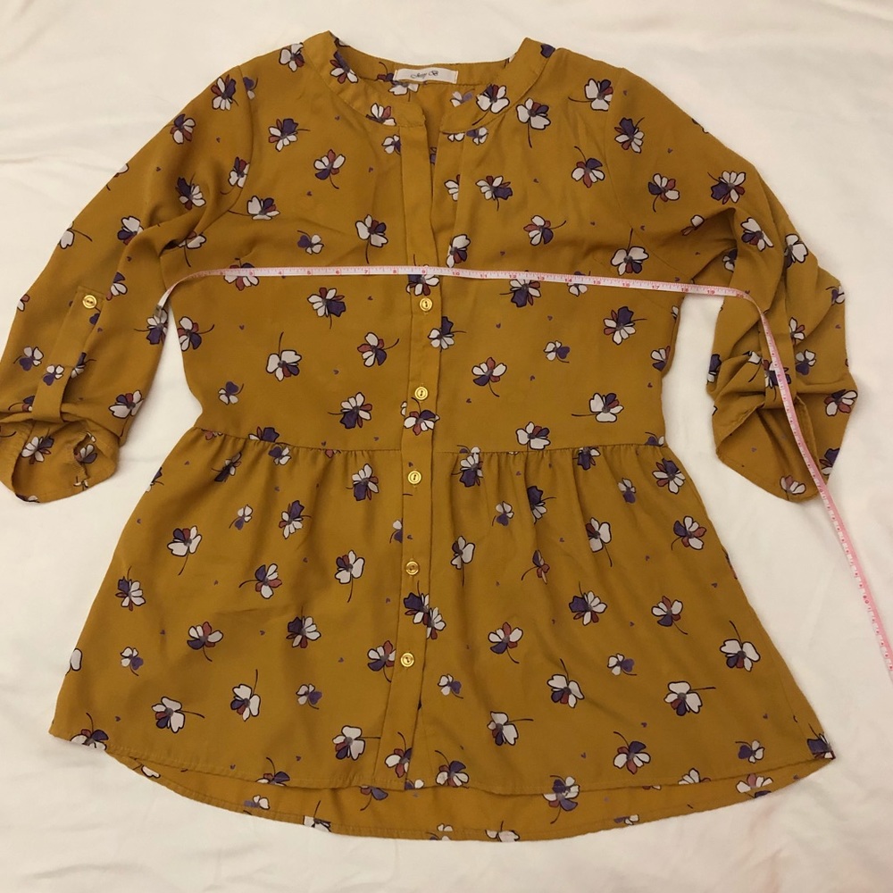 Jessy B Mustard Yellow Floral Blouse